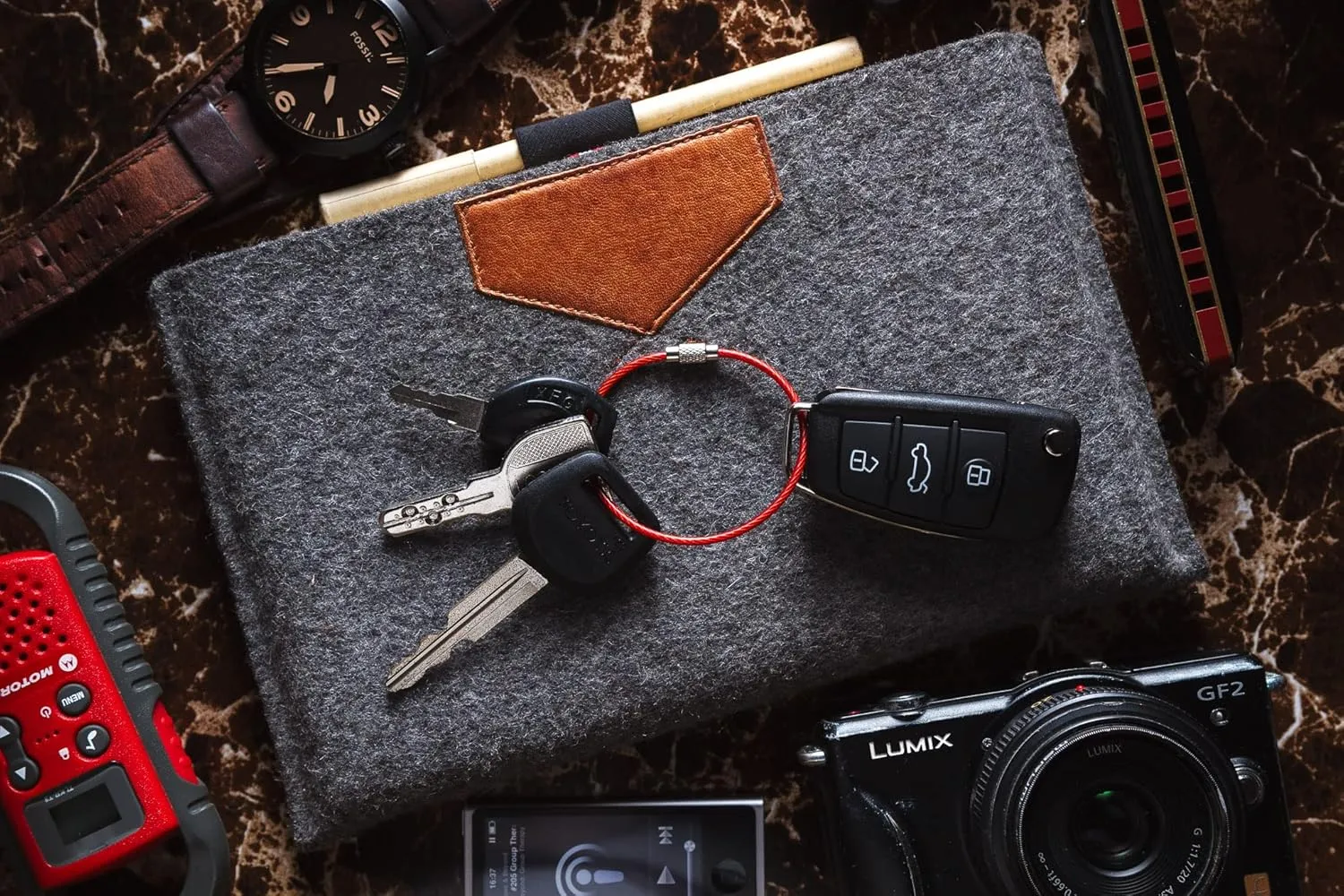 Large Key Ring Cable Wire Car Keychains Keyrings Loop Heavy Duty Tag Keepers Tough Binding Carabiner Rings Stainless Steel
