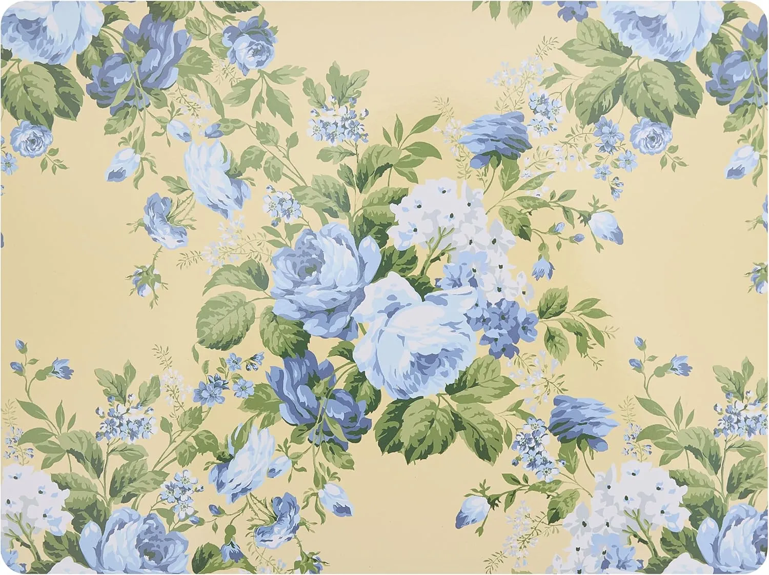 Laura Ashley Cork Placemats 16 x 12-inch for Kitchen and Dining Tables, Heat Resistant, Durable, Easy Clean, Set of 4, Joyce