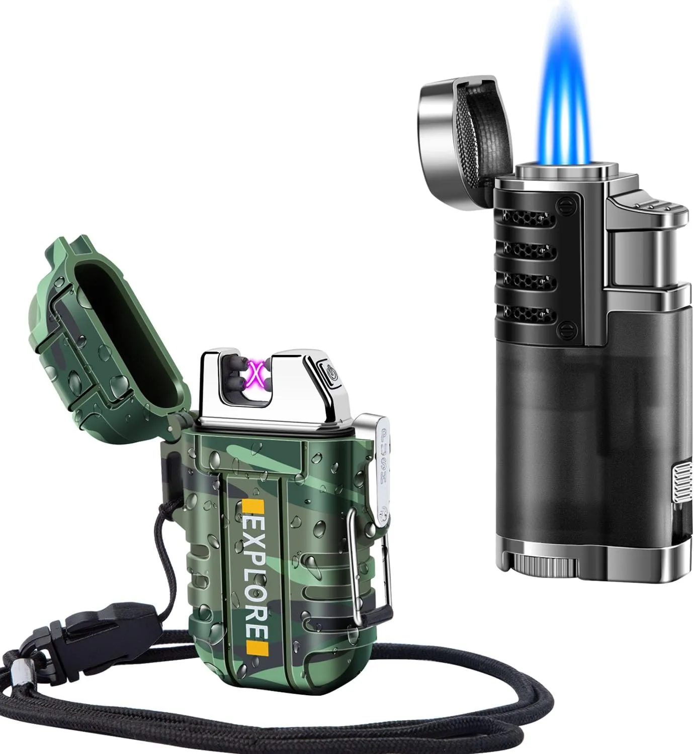 LcFun Waterproof Lighter & Triple Flame Torch Lighter