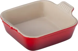 Le Creuset Heritage Square Stoneware Dish, 5-Inch, Cerise