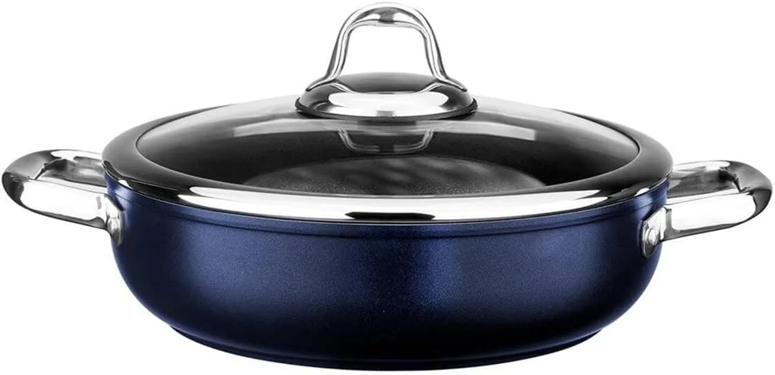 Leggno Master Titanium Nonstick Shallow Cookware 9.44 Inches (24 cm) Blue