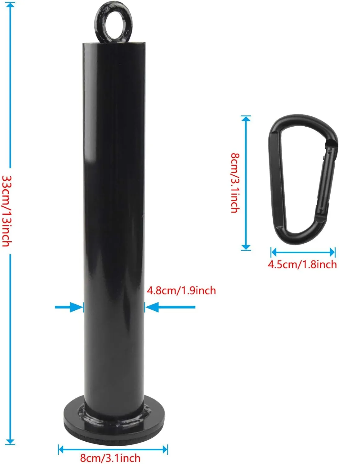 LFJ Weight Loading Pin with Carabiner fit 1 inch and 2 inch Olympic Weight Plate for Cable Pulley System LAT Pulldown
