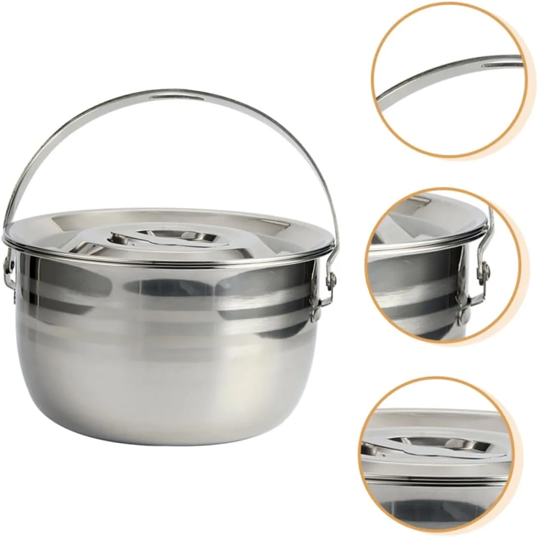 LIFKOME Stew Pot for Home Campfire Kettle Small over The Fire Camp Pot Kitchen Non-stick Fire Pit Cooking