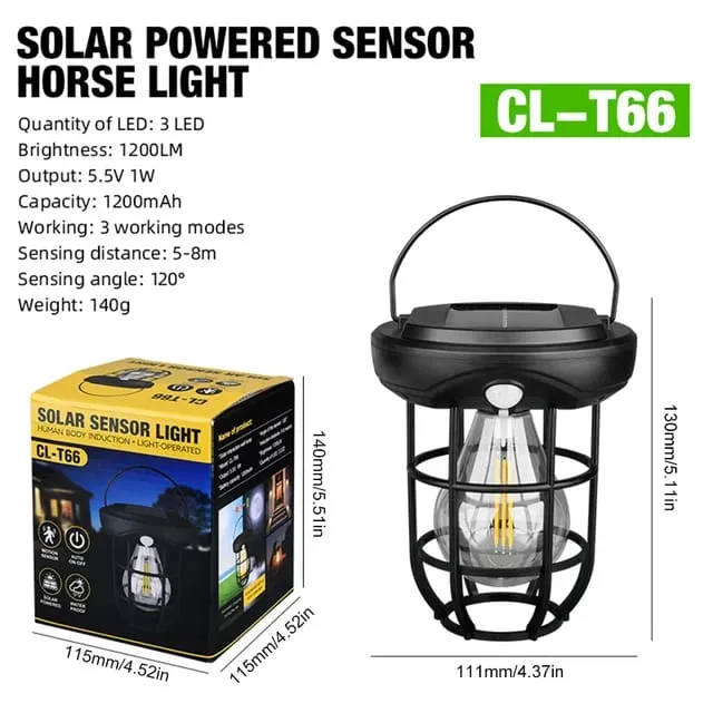 Lighting Easy-to-use Solar Outdoor,Solar &amp; 3 with Camping Lamp Solar Modes Quick turnaround Lights Camping Wall Lantern Motion Sensor, LED Waterproof Lights