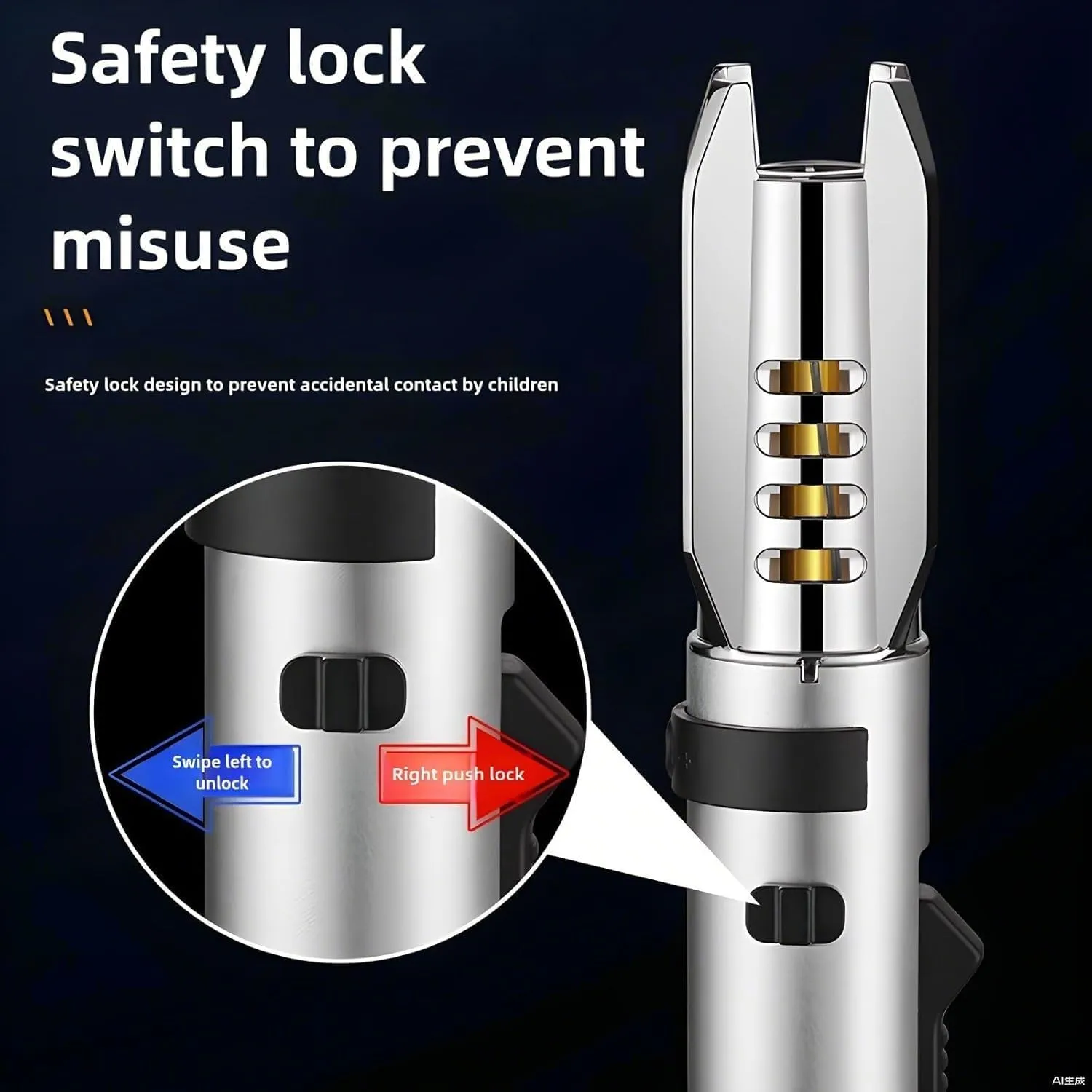 Lightsaber Lighter, Butane Torch Lighter, Windproof Jet Flame Lighter, Flame Adjustable and Refillable, Cool Lighter with Flame Switch Lock, Camping Outdoor Windproof Straight Flame Torch Lighter(Silv