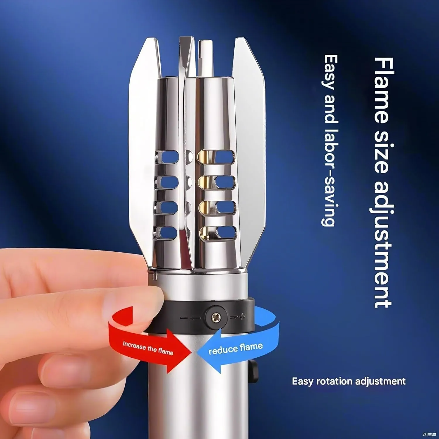 Lightsaber Lighter, Butane Torch Lighter, Windproof Jet Flame Lighter, Flame Adjustable and Refillable, Cool Lighter with Flame Switch Lock, Camping Outdoor Windproof Straight Flame Torch Lighter(Silv