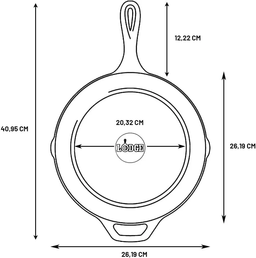 Lodge 10.25 Inch Cast Iron Skillet – Pre-Seasoned Frying Pan with Teardrop Handle – Oven, Stovetop, Grill & Campfire Use – Made in USA – Durable, Non-Toxic, Even-Heating Cookware – Black