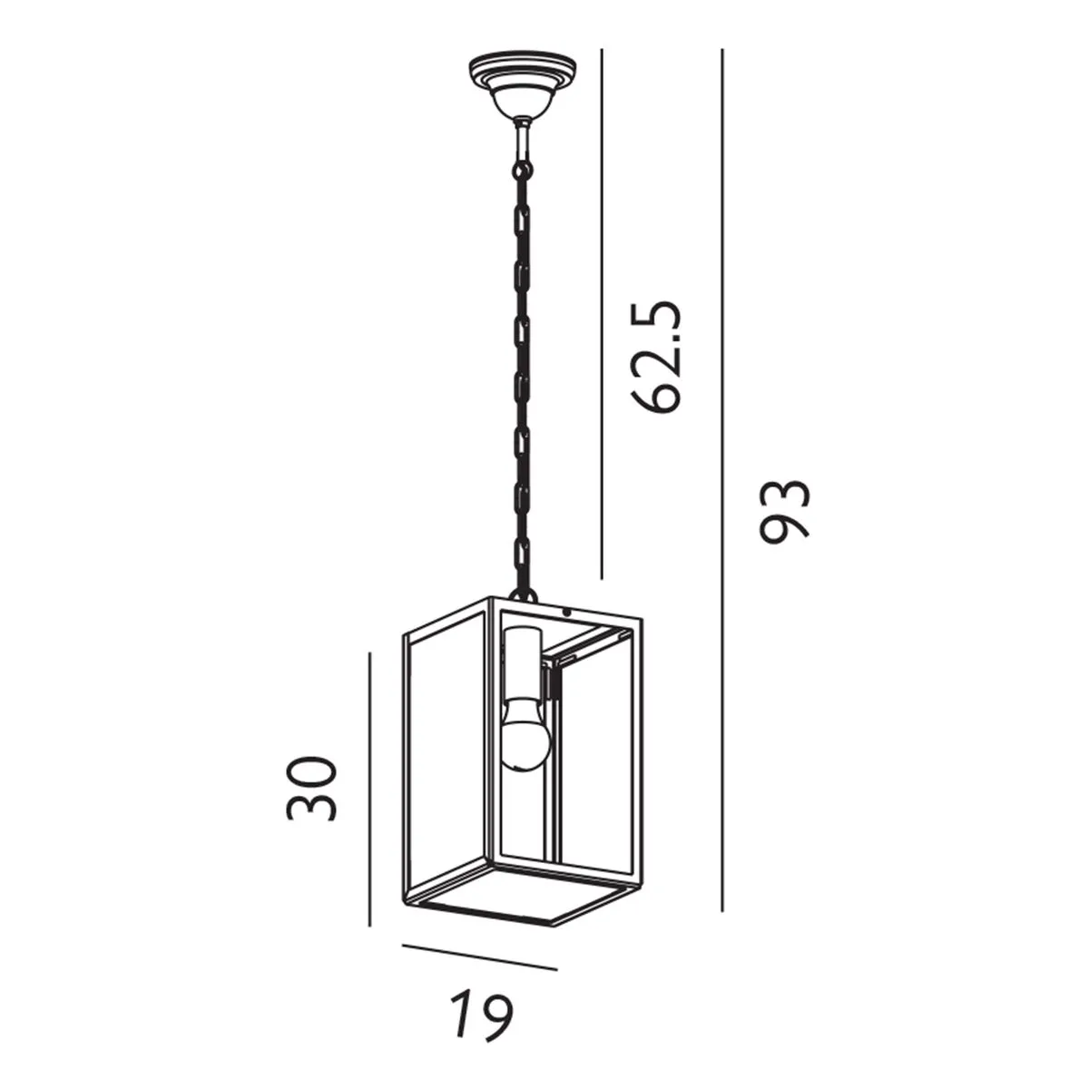 Lofoten 1 Light Chain Lantern       | Black