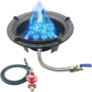 Low Pressure Camping Stove, Propane Camping Stove Propane with Multiple Jets Portable Stove for Camping- Camping Essentials Compact Design for RV, Outdoor Cooking, and BBQ