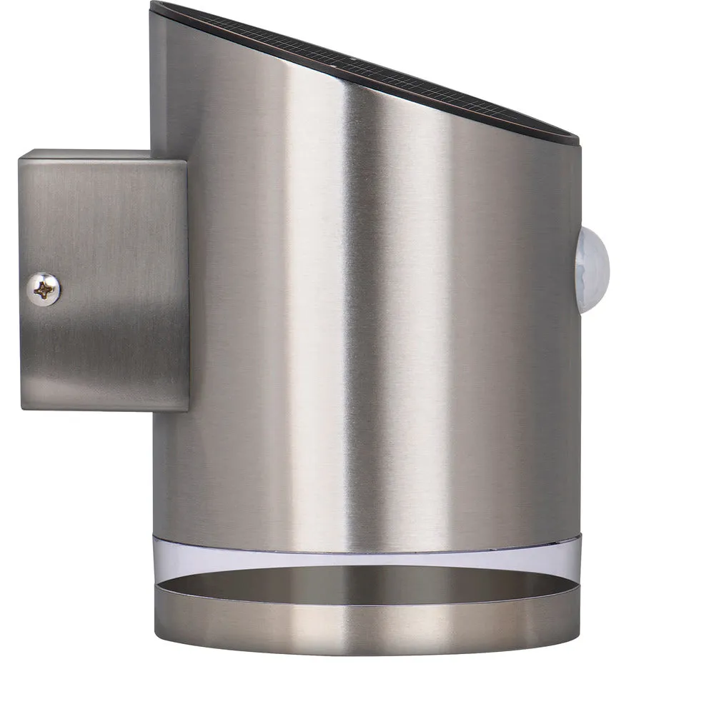 Luceco LEXDSL1S40P Solar Guardian Stainless Steel Wall Lantern with PIR Sensor IP44 100lm 2W 4000K Standard