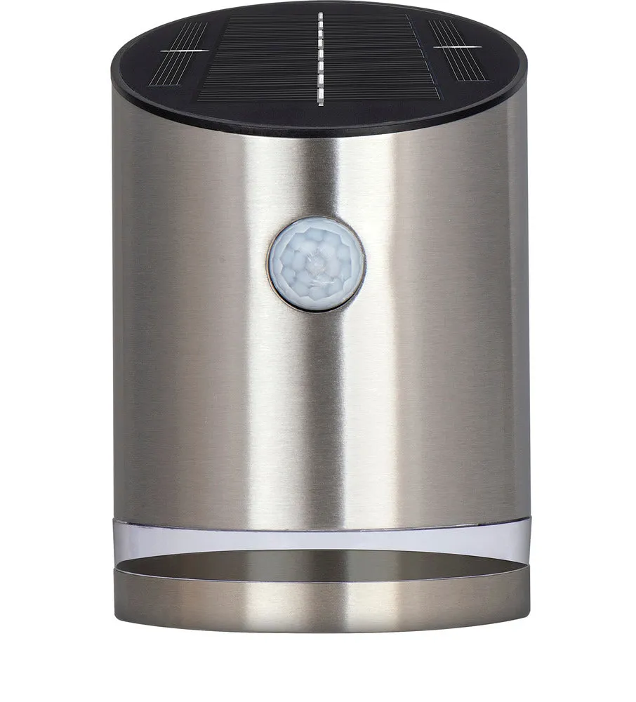 Luceco LEXDSL1S40P Solar Guardian Stainless Steel Wall Lantern with PIR Sensor IP44 100lm 2W 4000K Standard