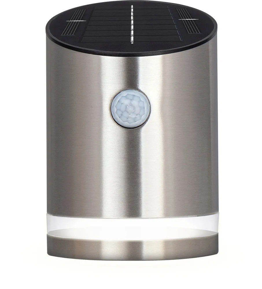 Luceco LEXDSL1S40P Solar Guardian Stainless Steel Wall Lantern with PIR Sensor IP44 100lm 2W 4000K Standard