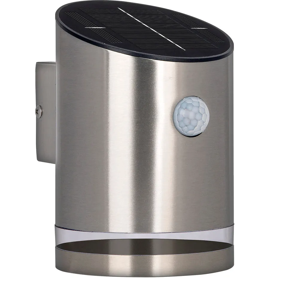 Luceco LEXDSL1S40P Solar Guardian Stainless Steel Wall Lantern with PIR Sensor IP44 100lm 2W 4000K Standard