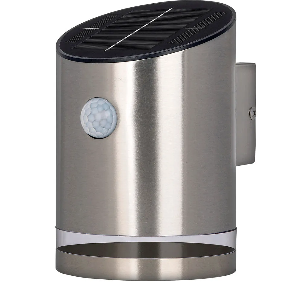 Luceco LEXDSL1S40P Solar Guardian Stainless Steel Wall Lantern with PIR Sensor IP44 100lm 2W 4000K Standard