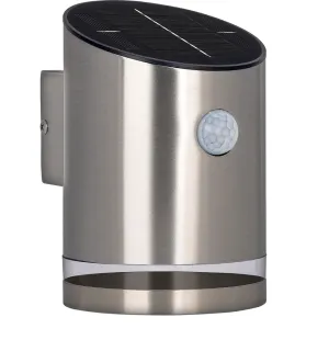 Luceco LEXDSL1S40P Solar Guardian Stainless Steel Wall Lantern with PIR Sensor IP44 100lm 2W 4000K Standard