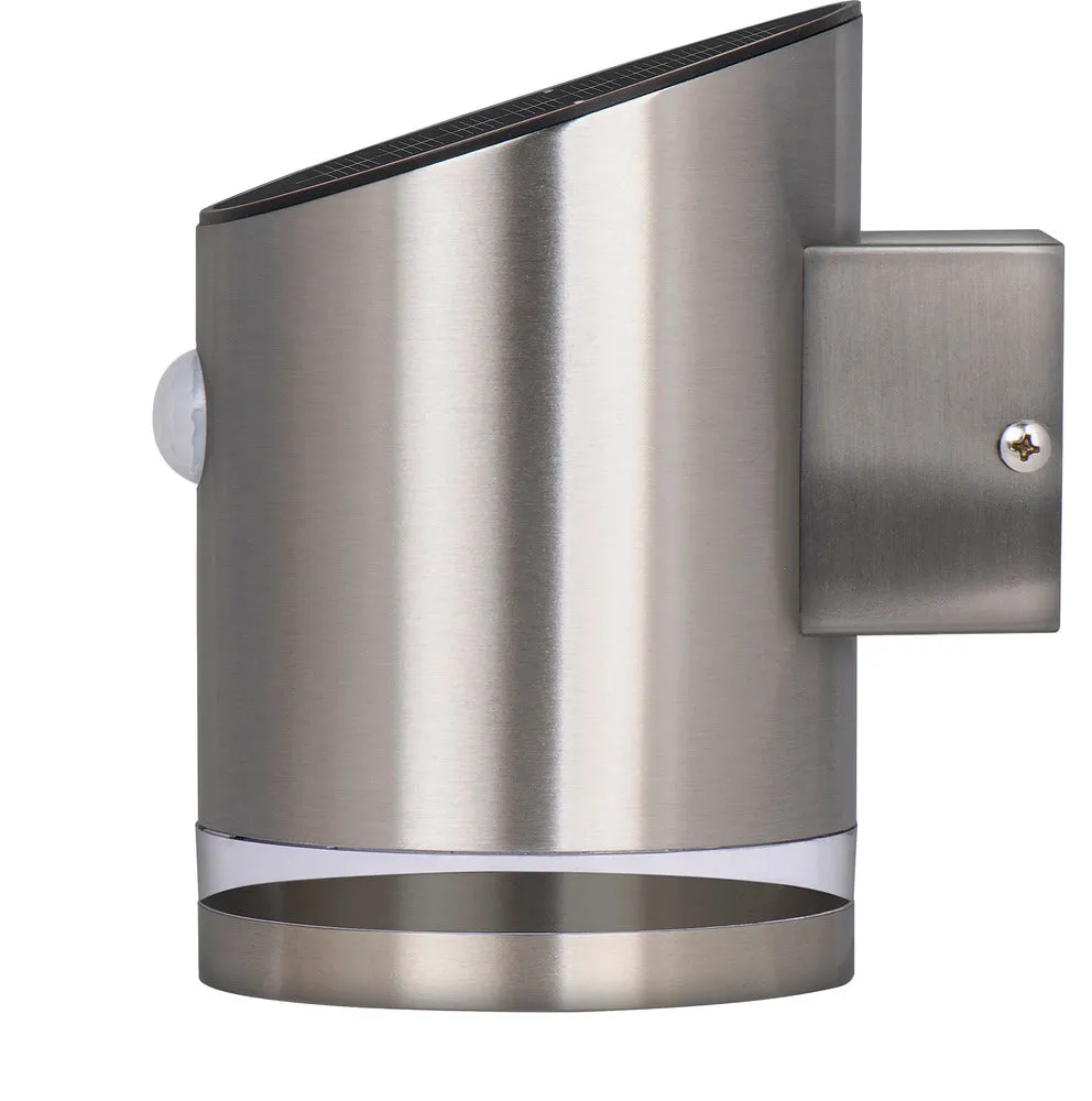 Luceco LEXDSL1S40P Solar Guardian Stainless Steel Wall Lantern with PIR Sensor IP44 100lm 2W 4000K Standard