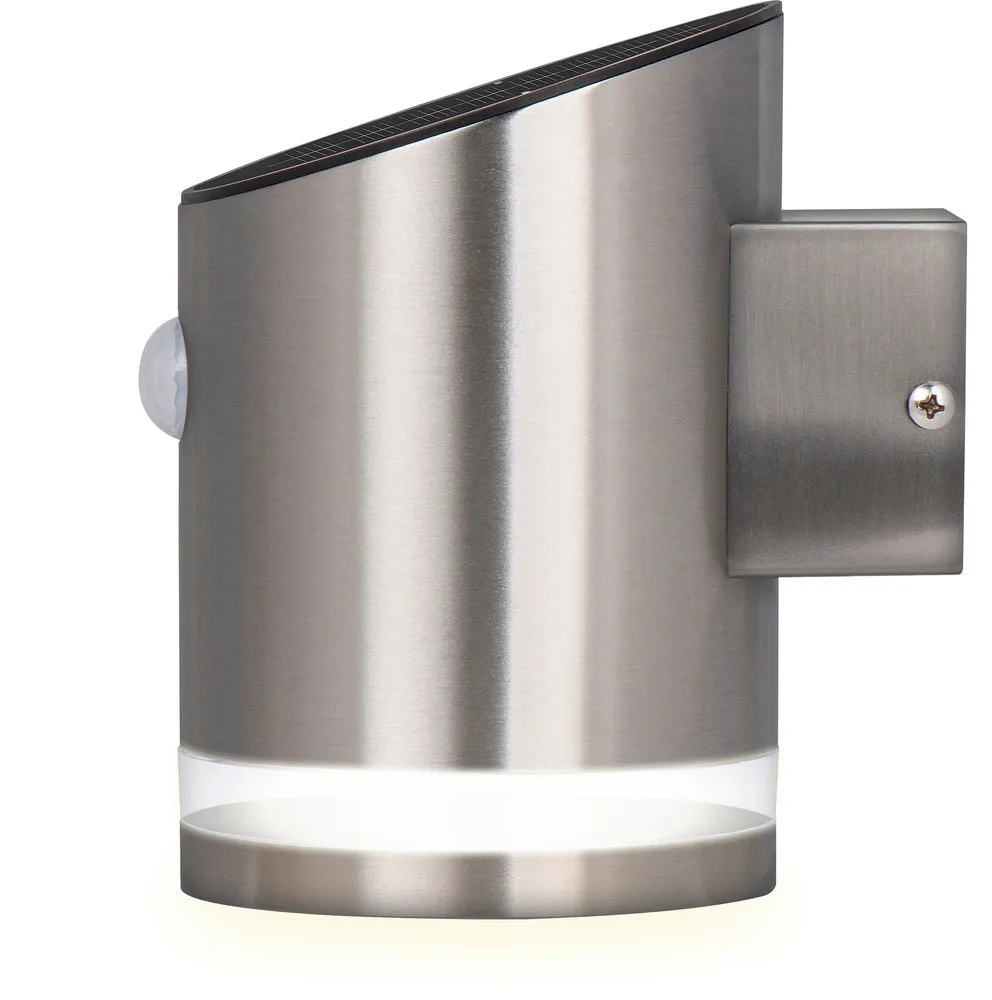 Luceco LEXDSL1S40P Solar Guardian Stainless Steel Wall Lantern with PIR Sensor IP44 100lm 2W 4000K Standard
