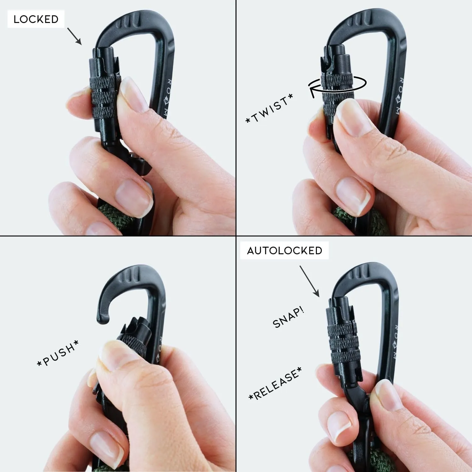 MADE TO ROAM Premium Explorer Leash - Climbing Rope Leash with Autolocking Aviation Aluminum Carabiner - Alaska Daybreak, 6ft