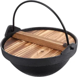 MAGICLULU Camping Cookware Japanese Style Screw-thread Soup Pot Picnic Cookware Cast Iron