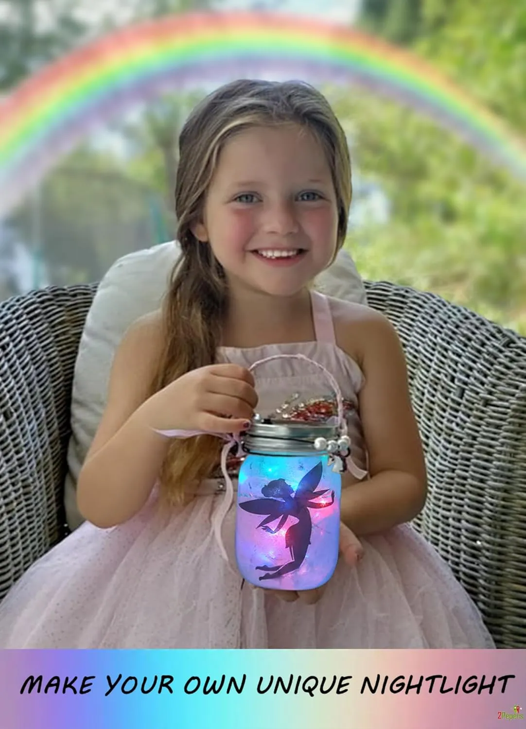Make Your Own Unicorn & Fairy Lantern Jar Night light Arts and Crafts for Kids, Best Birthday Gifts for Girls Ages 3 4 5 6 7 8 9 10 11 12 Years old, DIY Unicorn Gift & Fairy Craft Kit for Little Girls