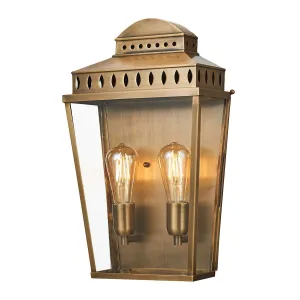 Mansion House 1 Light Large Wall Lantern | Aged Brass
