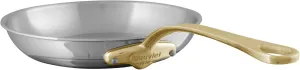 Mauviel M'Cook B 5-Ply Polished Stainless Steel Frying Pan With Brass Handle, 10.2-in, Made In France