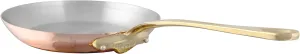 Mauviel M'Heritage 150 B 1.5mm Polished Copper & Stainless Steel Frying Pan With Brass Handles, 10.2-in, Made in France
