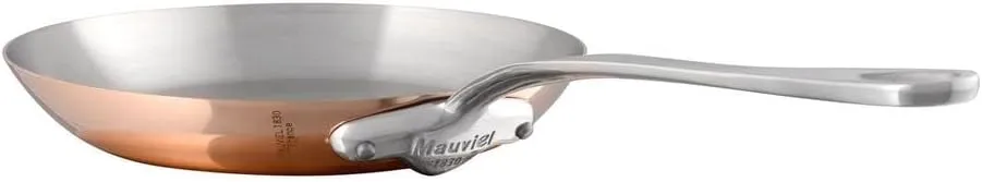 Mauviel M'Heritage 150 S 1.5mm Polished Copper & Stainless Steel Frying Pan With Cast Stainless Steel Handle, 10.2-in, Made In France
