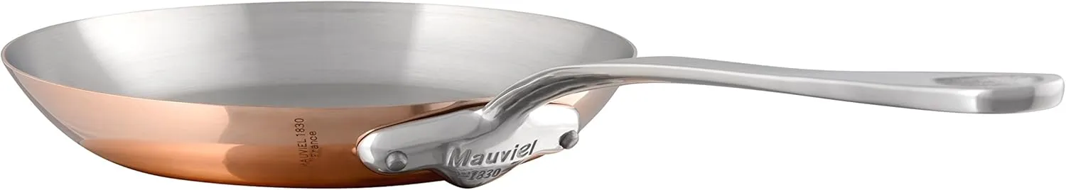 Mauviel M'Heritage 150 S 1.5mm Polished Copper & Stainless Steel Frying Pan With Cast Stainless Steel Handle, 7.8-in, Made In France