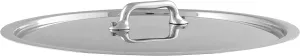Mauviel M'Urban 3 Tri-Ply Brushed Stainless Steel Lid With Cast Stainless Steel Handle, 7.1-in, Made In France