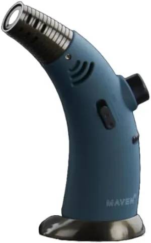 MAVEN TORCH-FIREHORN | Premium Handheld Angled Single Jet Flame Torch Lighter usable for Cooking Camping Butane Torch with Adjustable Flame and Safety Lock (MIDNIGHT GREEN), 99-E136