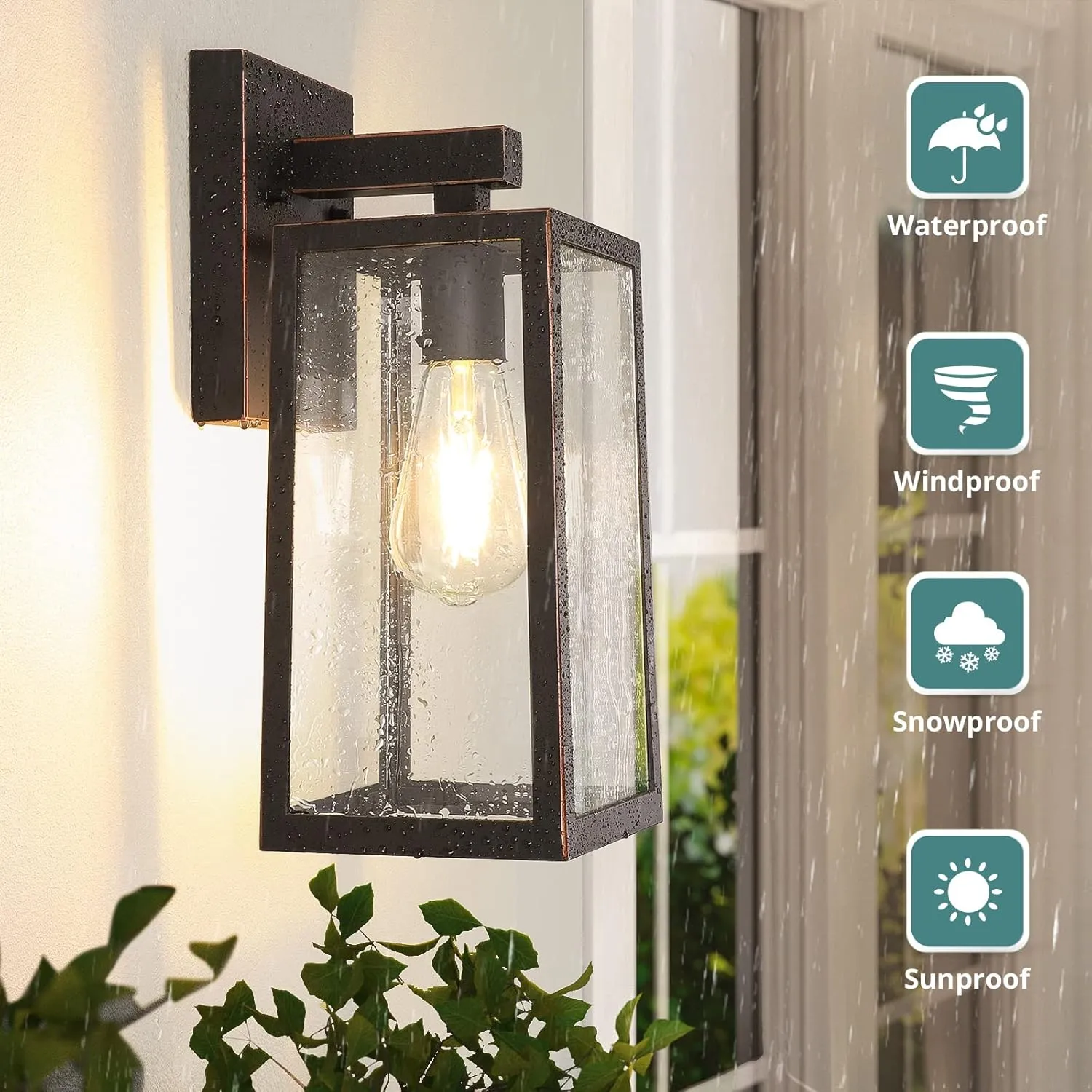 MAXvolador Outdoor Wall Lantern, Large Exterior Waterproof Wall Sconce Light Fixture, Oil Rubbed Bronze Anti-Rust Mount Lights, E26 Porch Patio Lighting