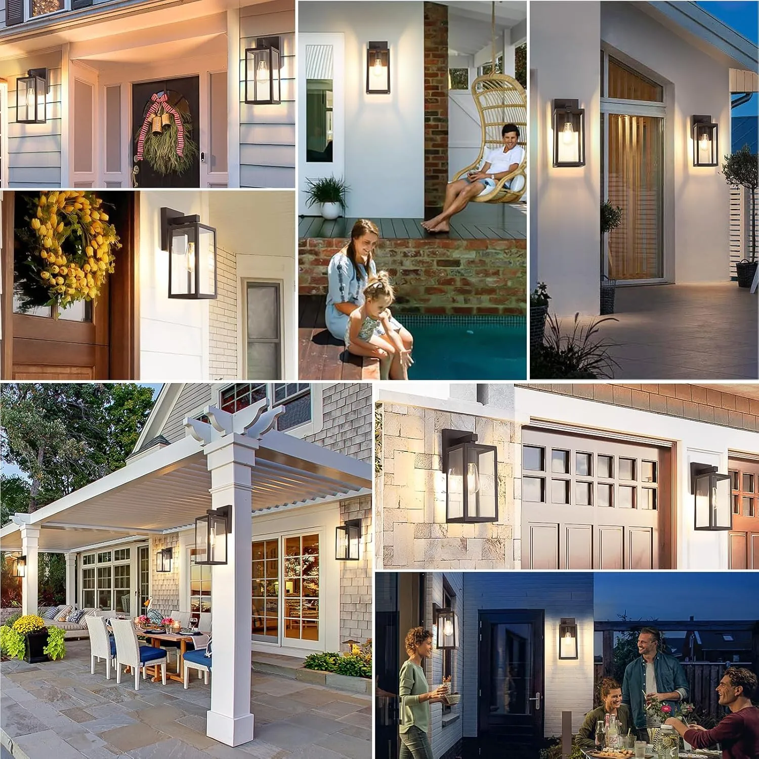 MAXvolador Outdoor Wall Sconce, Exterior Waterproof Wall Lantern Light Fixture, Dark Chocolate Porch Light Glass, Anti-Rust E26 Patio Lighting, 2 Pack