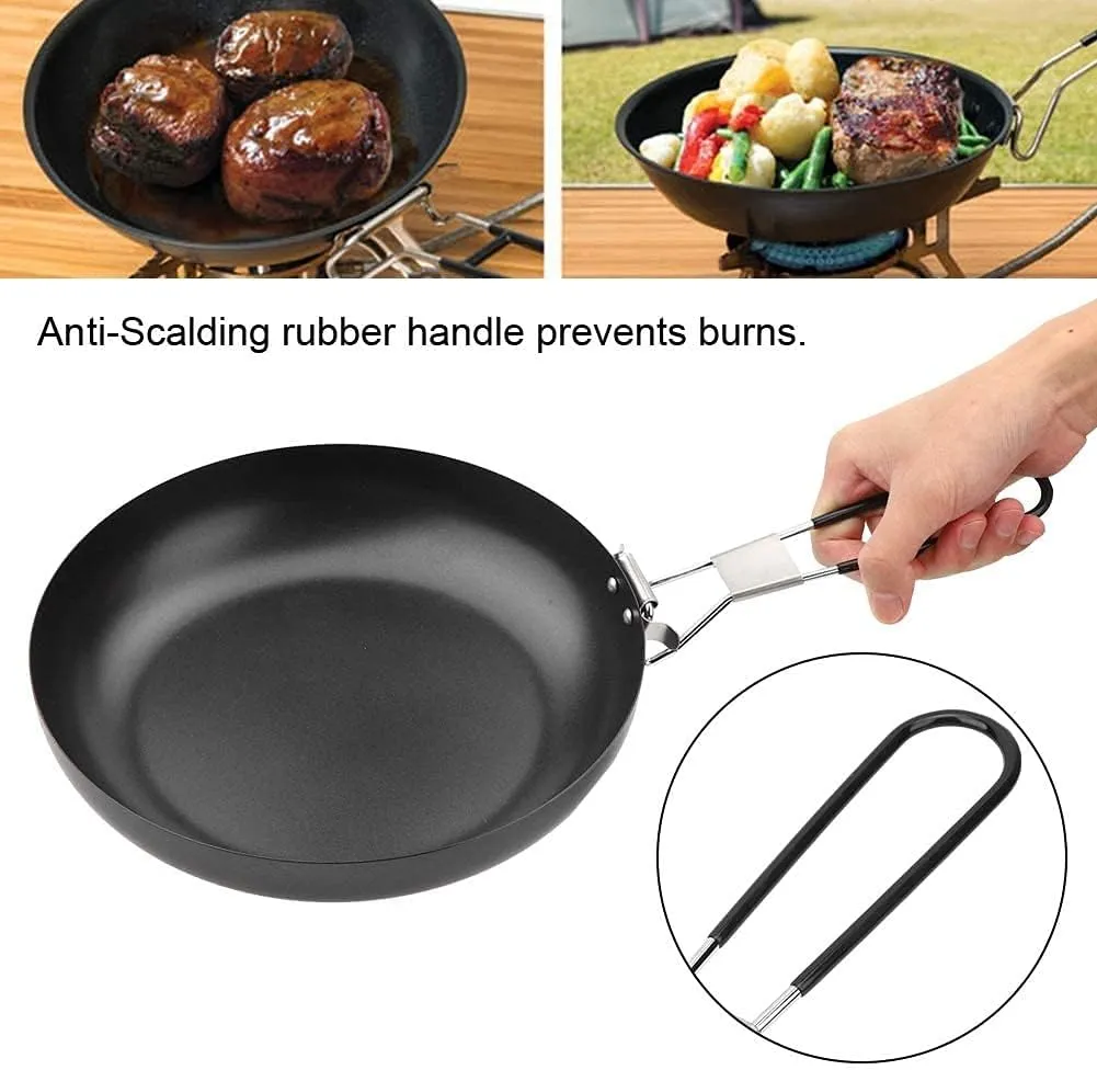 MDybf Camping Foldable Pan Outdoor Portable Pan Foldable Camping Cookware Non-Stick Pan Cooking Frying Camping Picnic Hiking Utensils