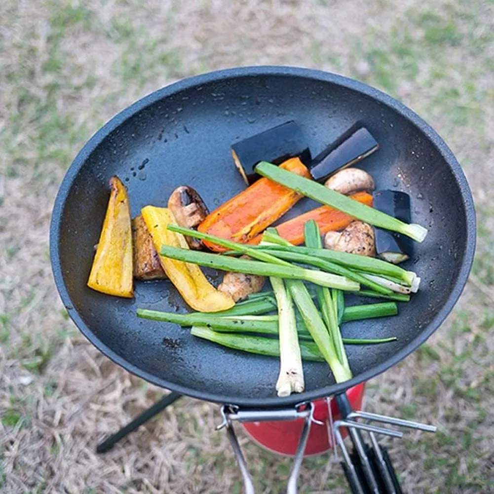 MDybf Outdoor Foldable Portable Pan Camping Cookware Non-Stick Pan Cooking Frying Pan Camping Picnic Hiking Utensils