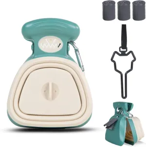 Medium Pooper Scooper, Portable and Handheld Size for Walking Large and Small Dogs Outside Yard or Travel Outdoors, Pup Poop Scoop with Container and 30pcs Pet Waste Bag Attachment