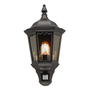 Medstead 1 Light Half Lantern | Black