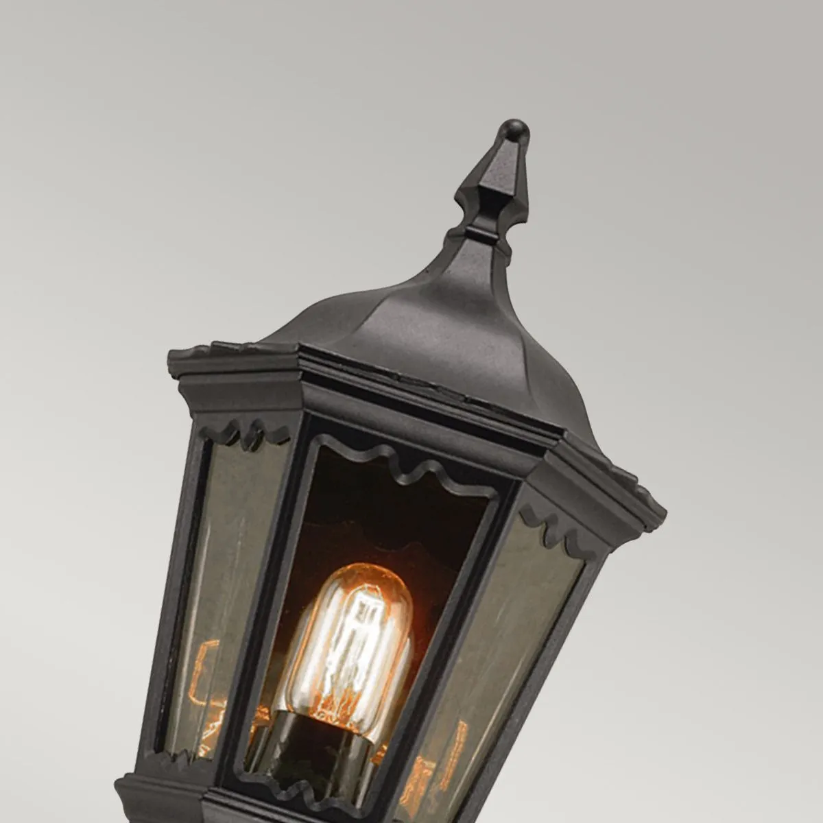 Medstead 1 Light Half Lantern | Black
