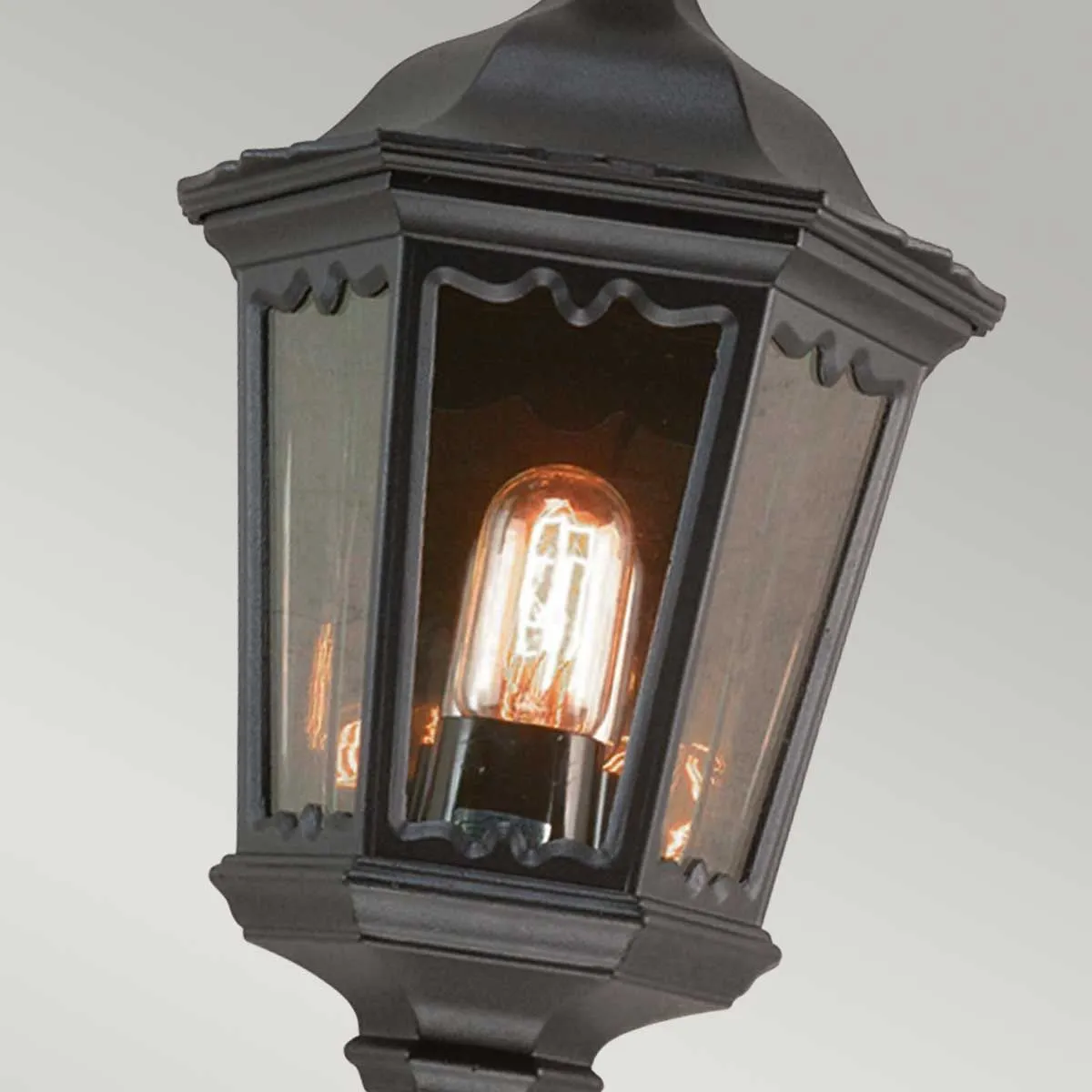 Medstead 1 Light Half Lantern | Black