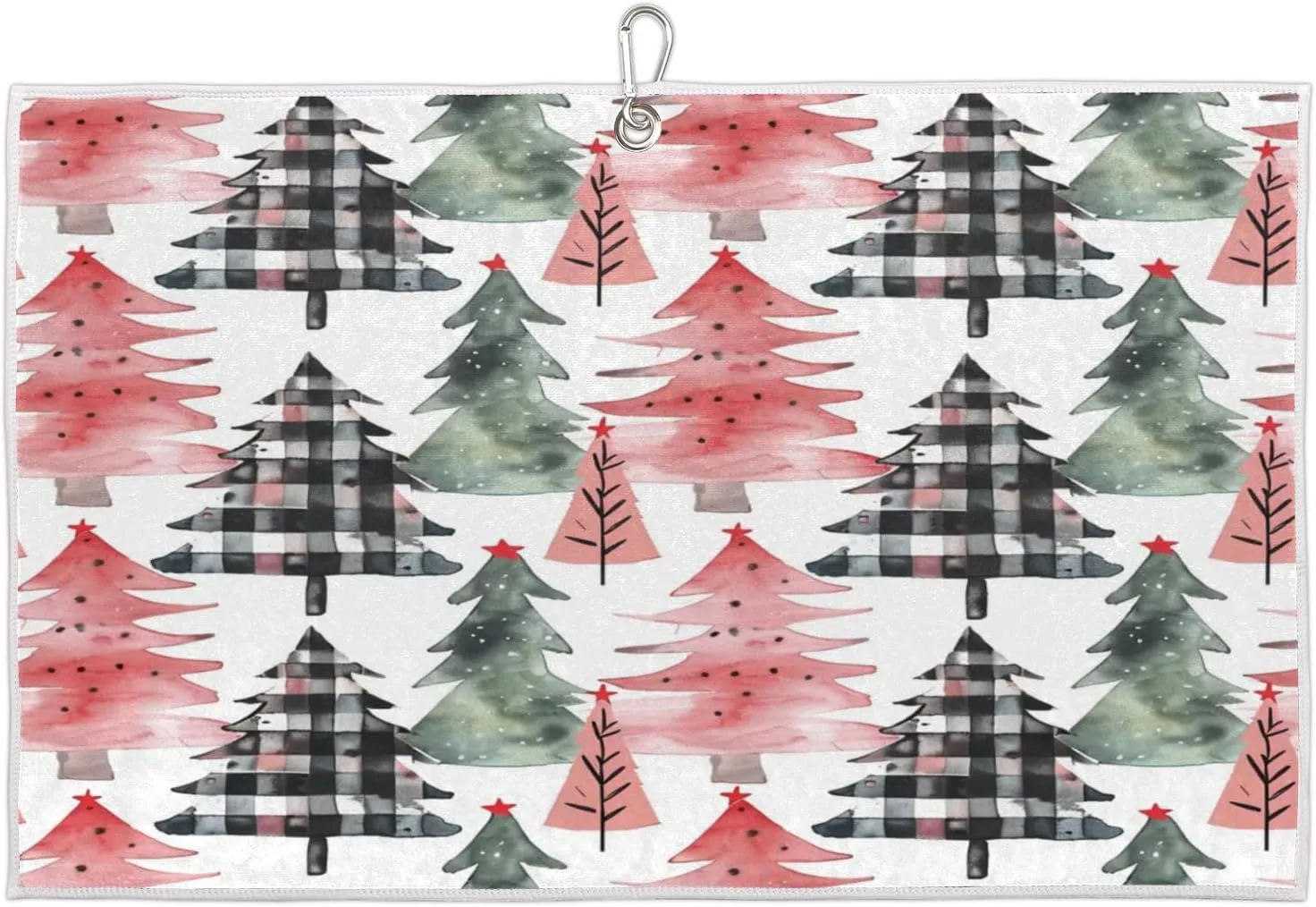 Mesh Christmas Tree Golf Towel with Heavy Duty Carabiner Ultra Absorbent Quick Dry Perfect for Cleaning Clubs Balls Gear Essential Golf Accessory for Men Women Kids