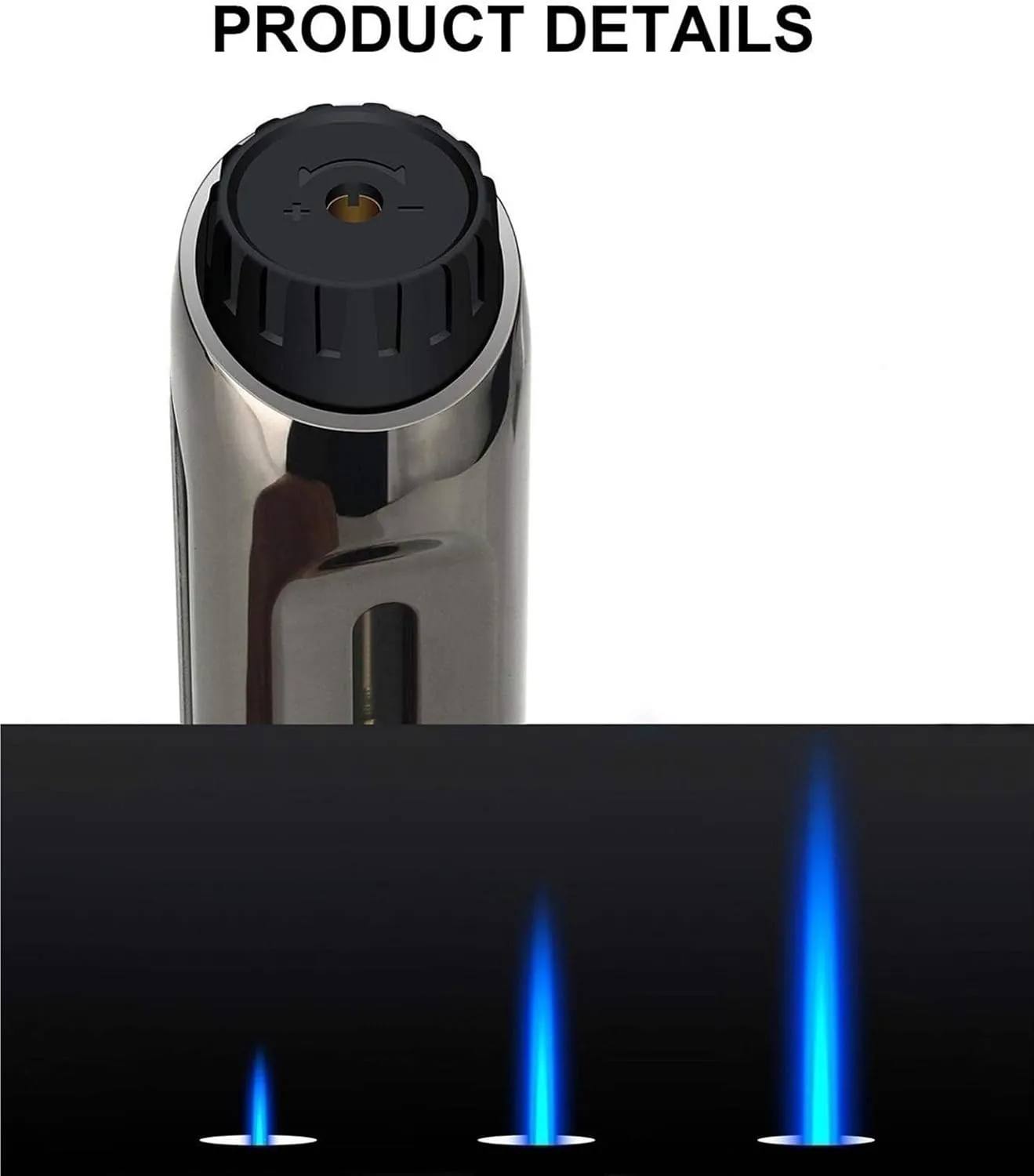 Metal Lighter, Windproof Lighter, Visible Butane Lighter, Candle Long Lighter, Camping Lighter,Barbecue Long Lighter,(Gold)