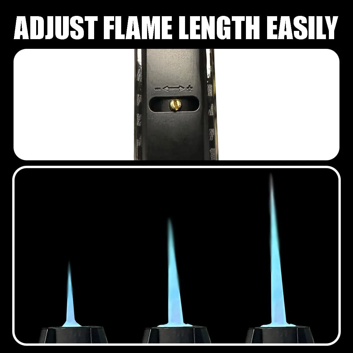 Metal Refillable Butane Torch, Prefilled and Ready to Use- 2300 Degree Jet Flame with Safety Lock, Heavy Duty (Black)