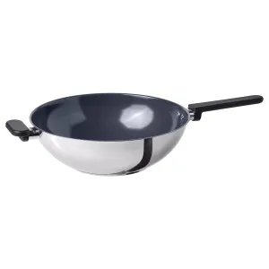MIDDAGSMAT wok, non-stick coating/stainless steel, 32 cm, 30545226