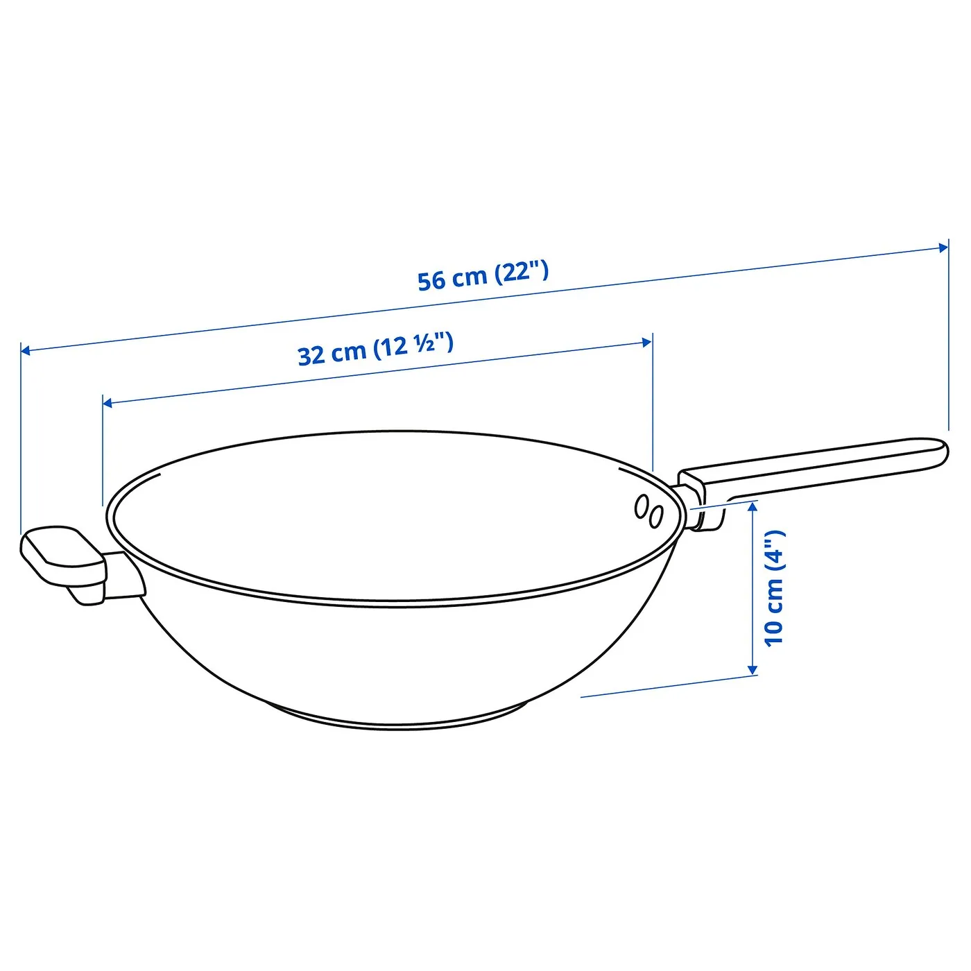 MIDDAGSMAT wok, non-stick coating/stainless steel, 32 cm, 30545226