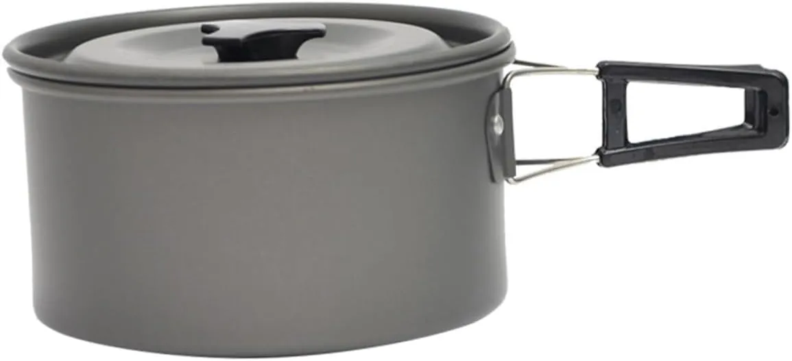 Mikinona 1Set Lightweight Camping Cookware with Storage Bag Portable Non Stick Hiking Pot for Easy Travel for Outdoor Cooking and Picnics Durable and Cooking