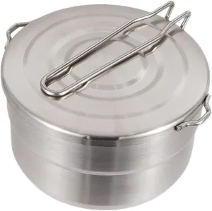 Milisten Lightweight Stainless Steel Camping Cookware Portable Hiking Cook Pot for Outdoor Cooking for Picnics and Backpacking Skid Handle Design