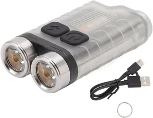 Mini Light Keychain EDC, Small USB Lantern, Portable Lights, Magnetic Keychain for Repair, V3 Hiking Light, Flood Perimeter (White)