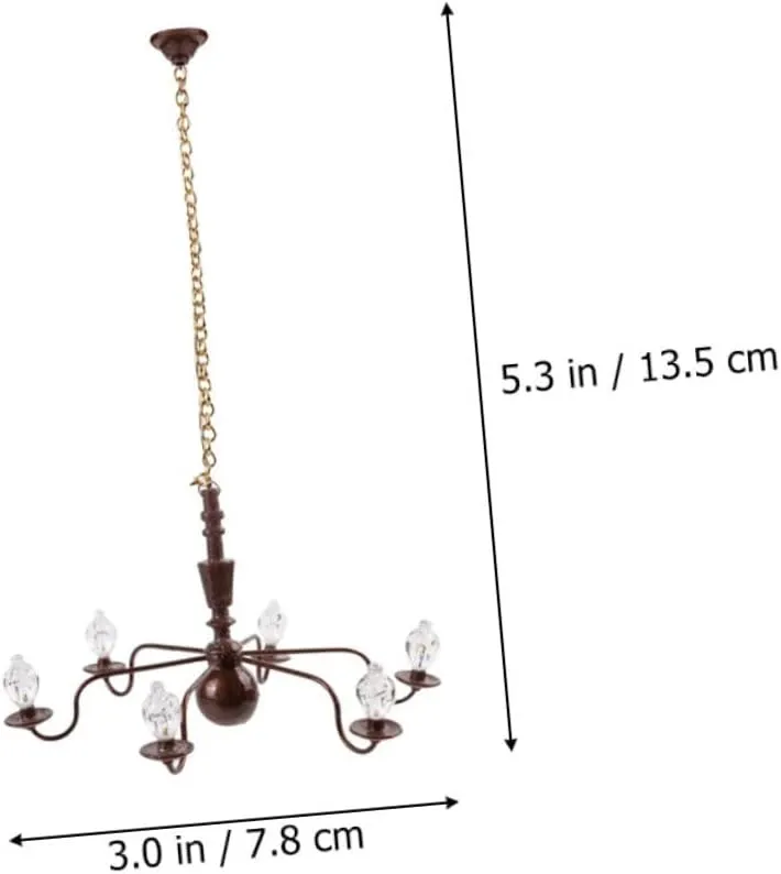 Miniature LED Ceiling Lamp for Dollhouse, Tiny Working Chandelier for Scale Models, Doll House DIY Decoration, Sand Table Mini Lights, Miniature Luminous Ceiling Lamp