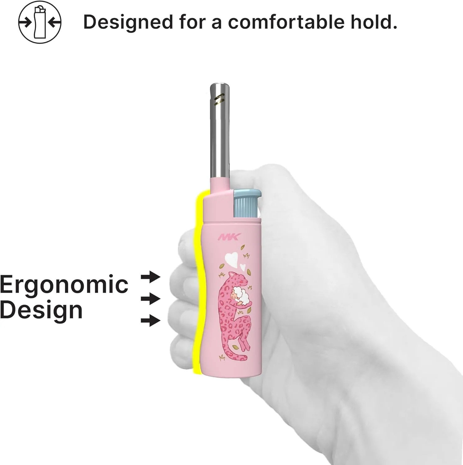 MK Lighter Candle Lighter, Windproof Refillable Butane Lighter for BBQ, Camping, and Outdoor Use (Polar Love-4PC)