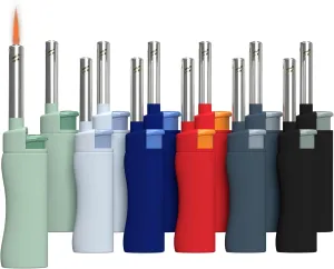 MK Lighter Candle Lighters, Windproof Flame, Ideal as Lighters for Candle, BBQ Lighters, Camping Lighters, Outdoor Lighters, Butane Refillable Lighters, Multipurpose Lighters (NBR-12PC)